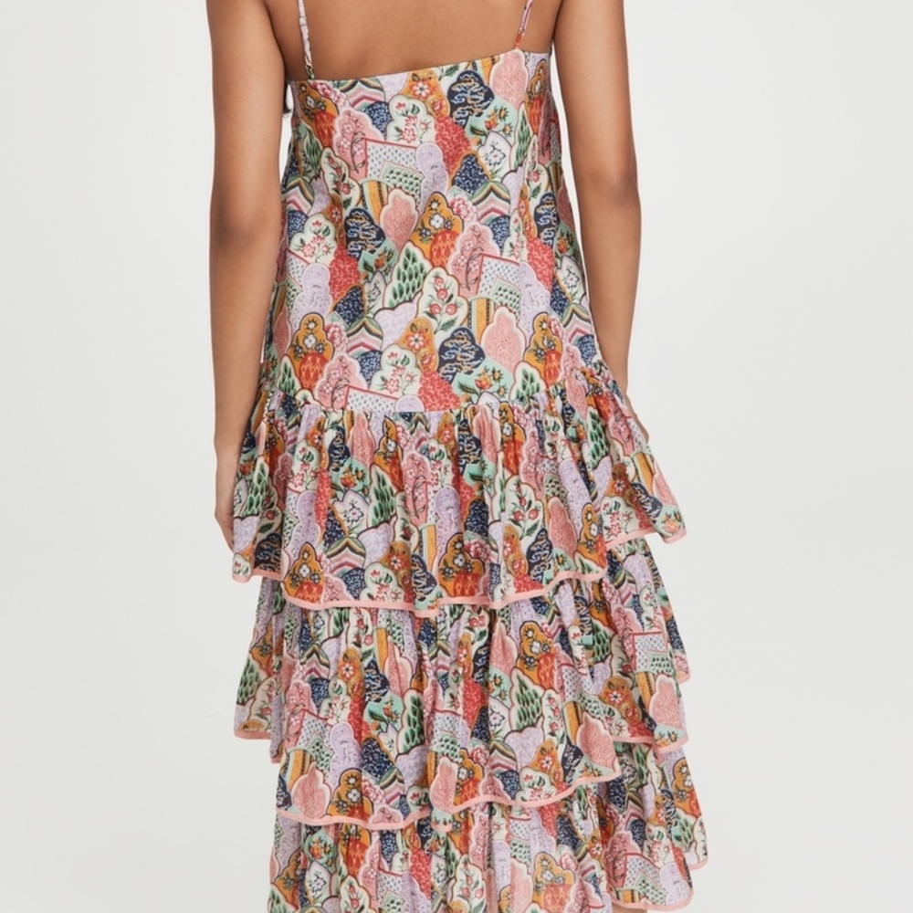 RHODE Vena Tiered Sleeveless Printed Midi Dress - NWT - Small - Picture 4 of 9